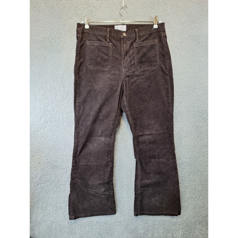 Gap 70s Flare Pants Womens 16 (Fits 36x30) Brown Corduroy High Rise Low Waist